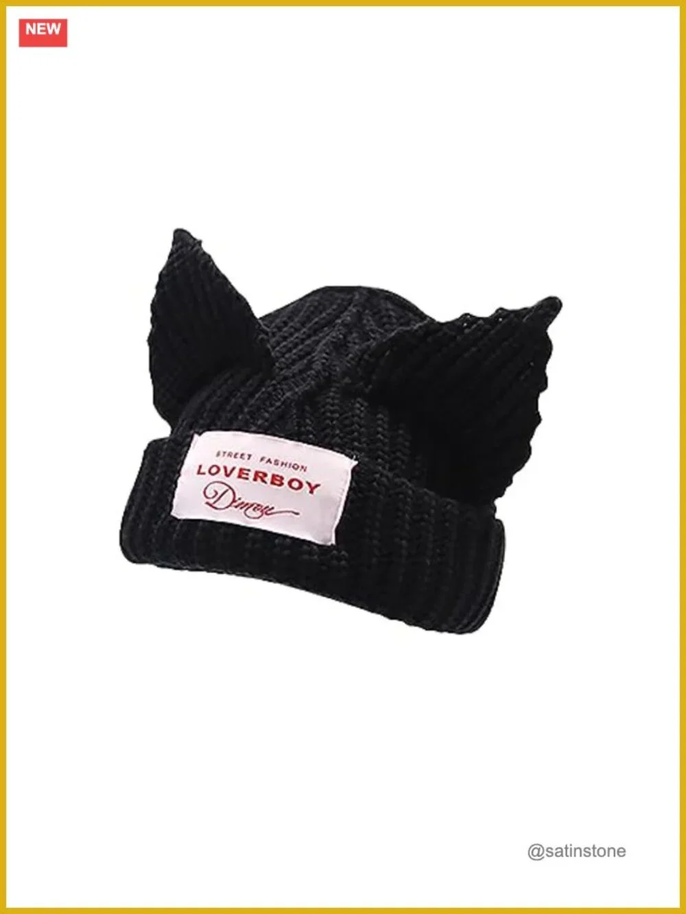 Y2K Cat Ear Beanie Knit Hat Cute Skull Cap Unisex